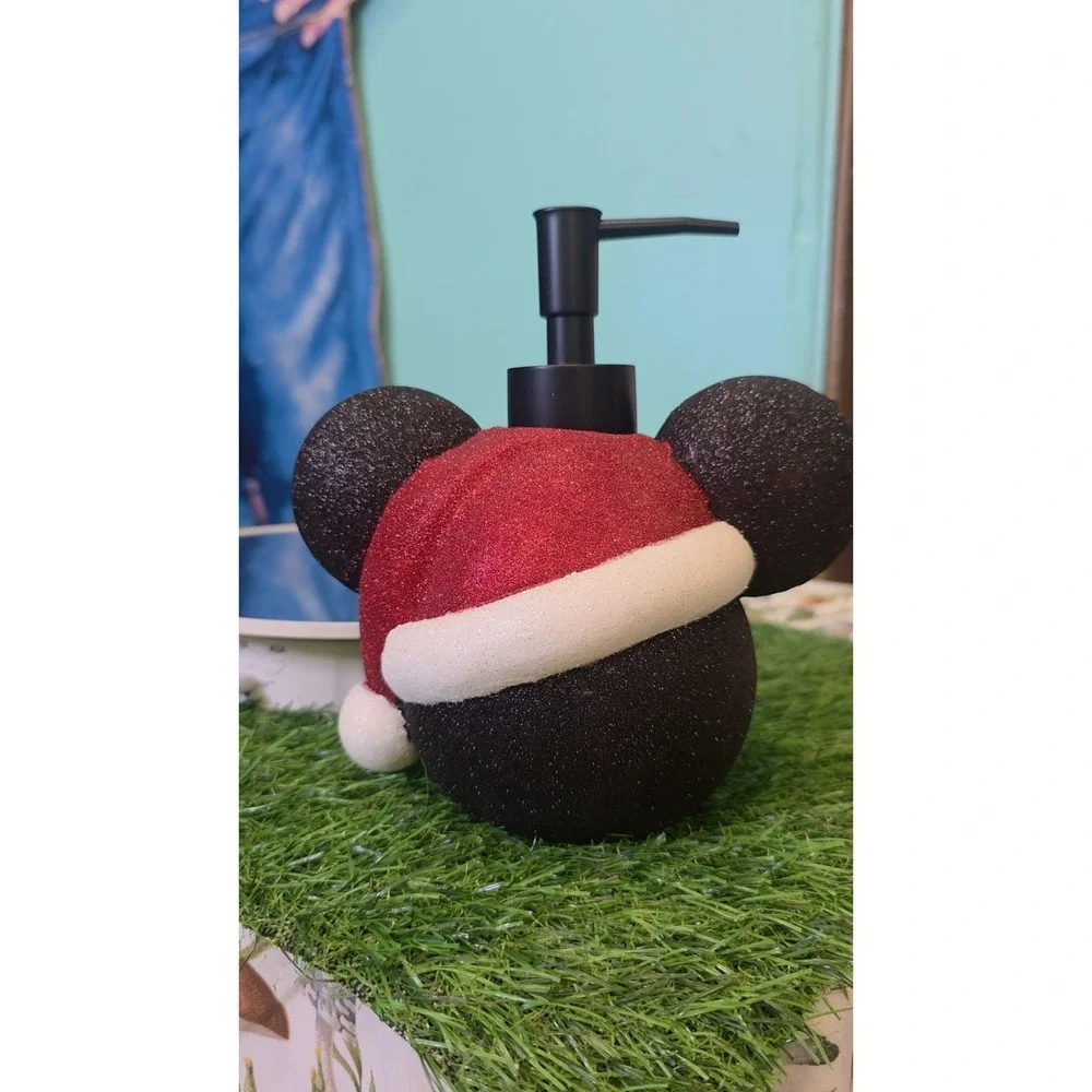 Disney Mickey Mouse Santa Hat Glitter 3D Soap Dispenser